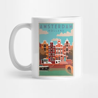 Amsterdam Holland Vintage Travel Art Mug